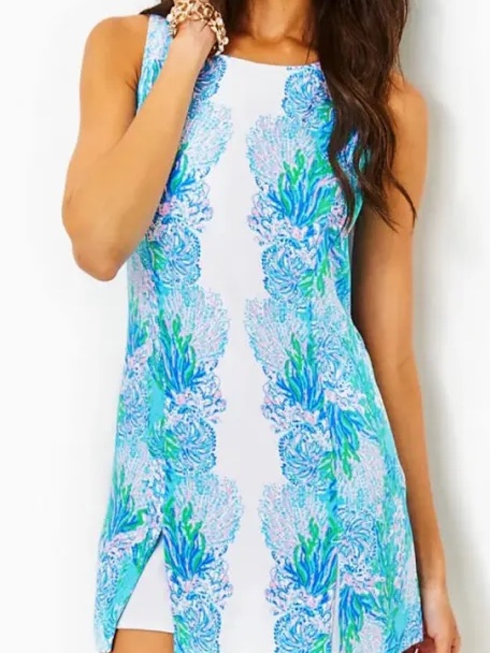 Lilly Pulitzer NWT Las Olas Aqua Floral Romper - Blue, Aqua, Pink
